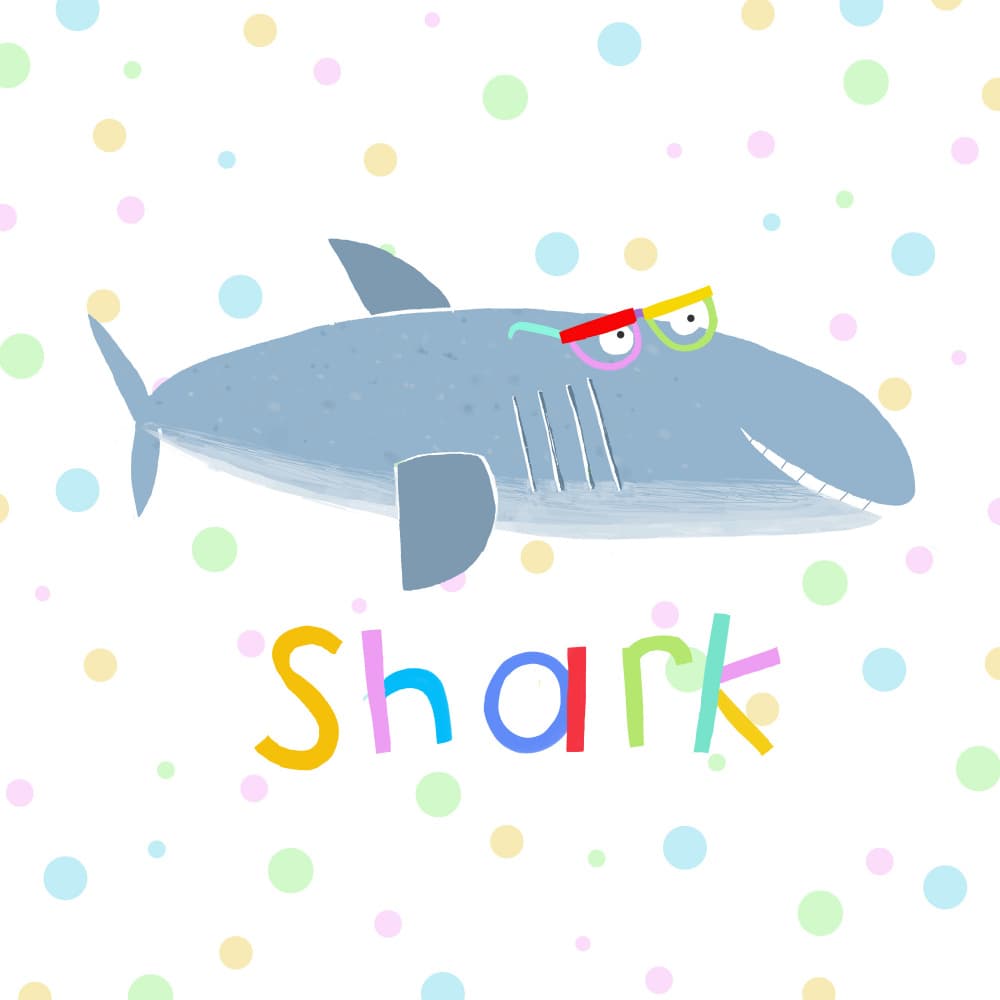Cool Shark With Glasses by Carla Daly — canvas wall art