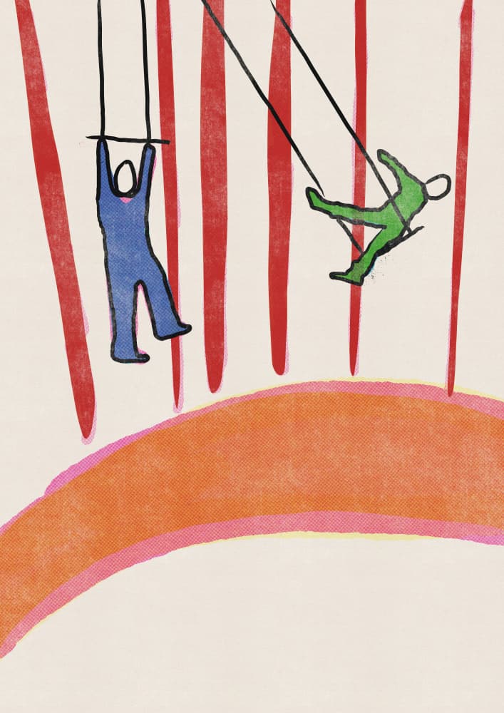 Dynamic Circus Acrobats by Nicholas — canvas wall art