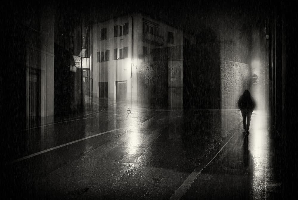 Solitary Night Walk by Vito Guarino — canvas wall art