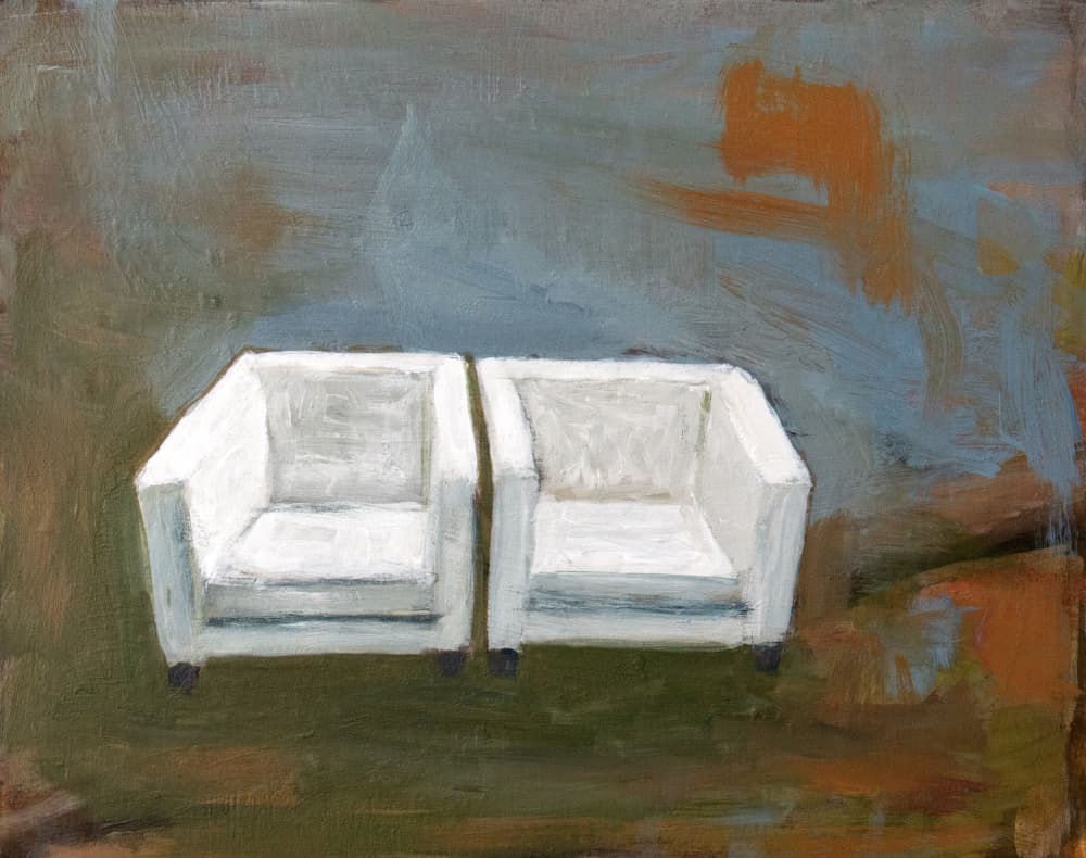 Two White Chairs by Claire Lerner — canvas wall art
