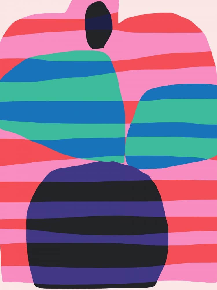 Bold Striped Forms by Little Dean — canvas wall art
