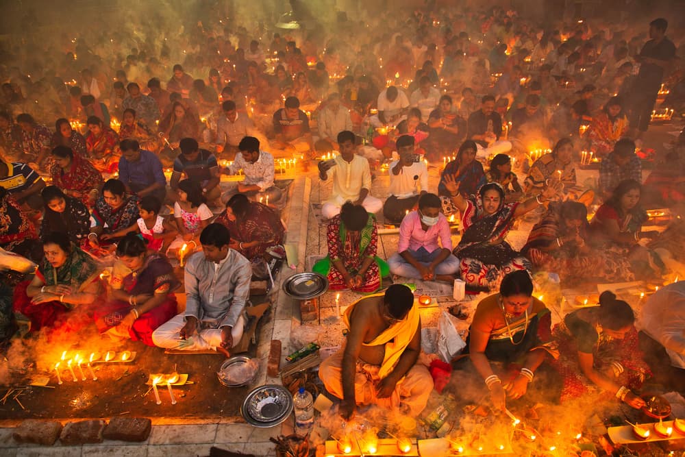 Spiritual Lamp Ritual by Azim Khan Ronnie — canvas wall art