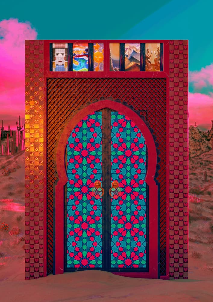 Pink Sky Desert Door by CosmoZach — canvas wall art