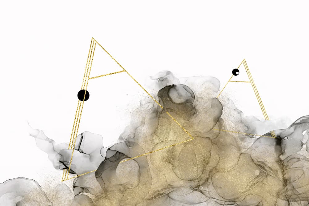 Golden Ink Geometry by Melanie Viola — canvas wall art