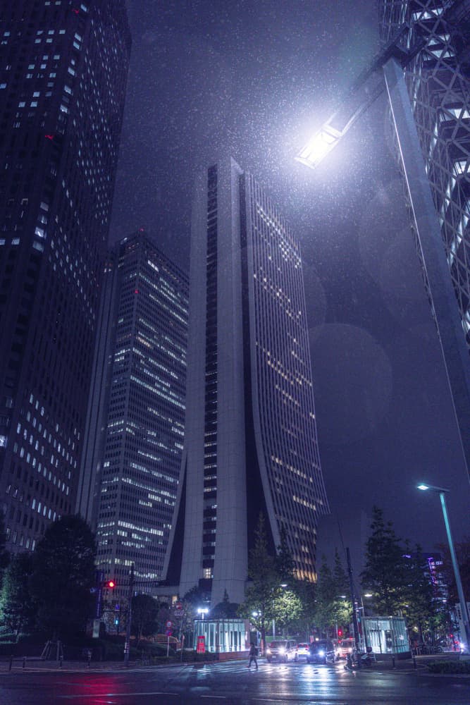 Rainy City Night by YusukeMatsumoto — canvas wall art