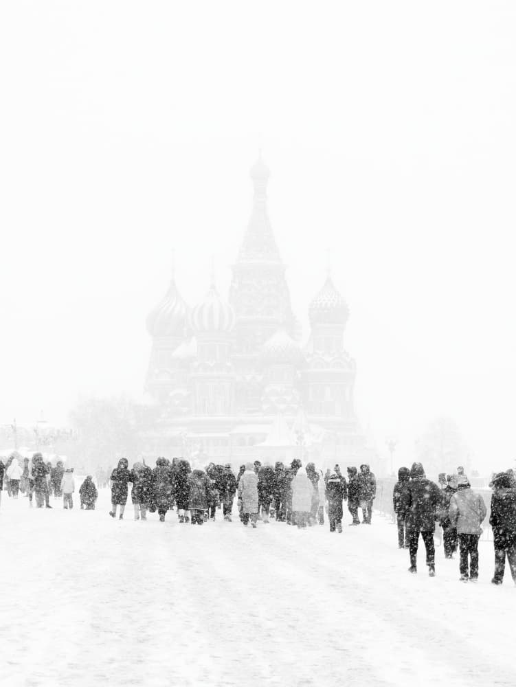 Snowy Moscow Cathedral by Oles Paritskiy — canvas wall art