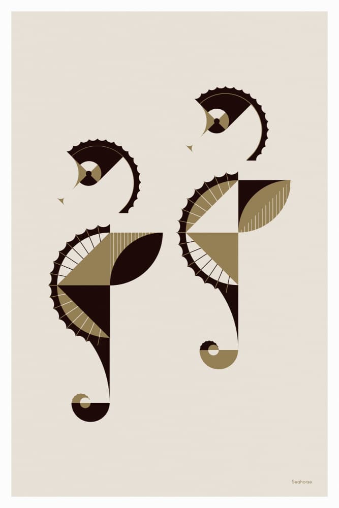 Geometric Seahorses by Studio Soleil — canvas wall art