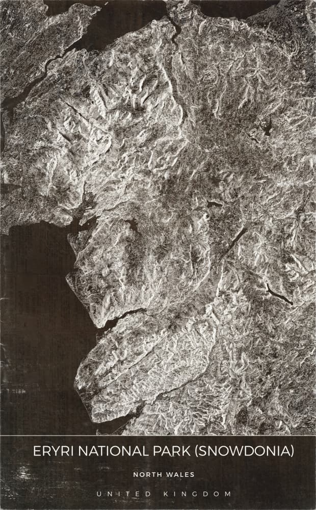 Snowdonia Mountain Topography by Nicholas — canvas wall art