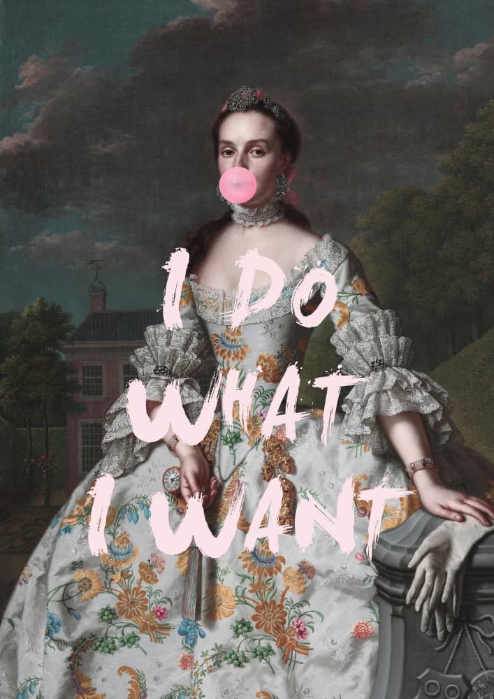 Sassy Bubblegum Portrait by Talitha McQueen — canvas wall art
