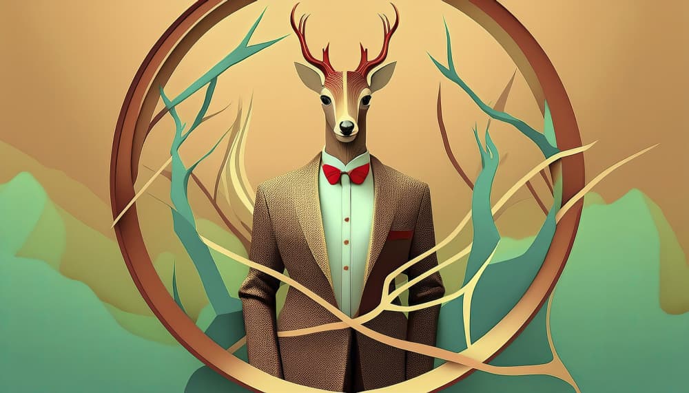 Dapper Deer Gentleman by engin akyurt — canvas wall art