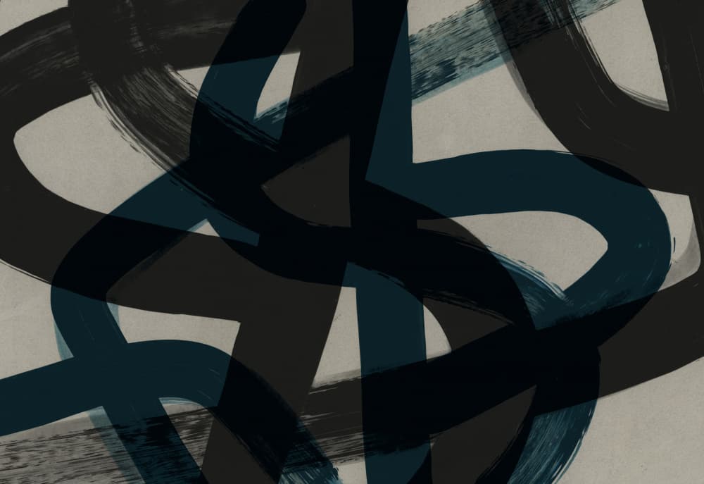 Intertwined Blue Strokes by Edward Selkirk — canvas wall art