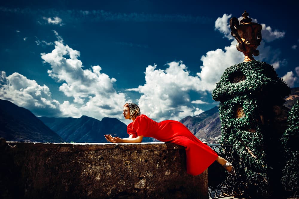 Elegant Woman Mountain View by Ruslan Bolgov — canvas wall art