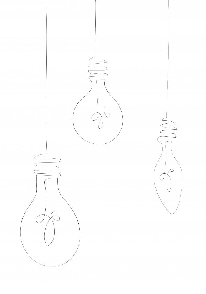 Minimalist Light Bulbs by Pictufy Studio II — canvas wall art