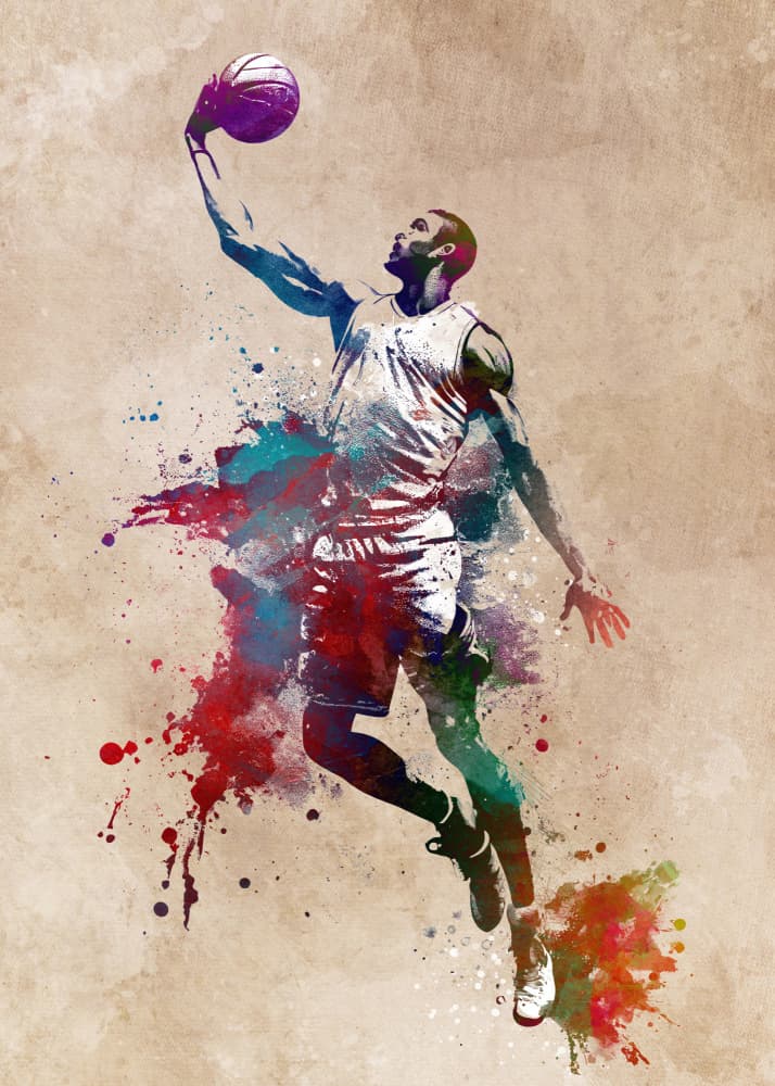 Colorful Dunk Action by Justyna Jaszke — canvas wall art