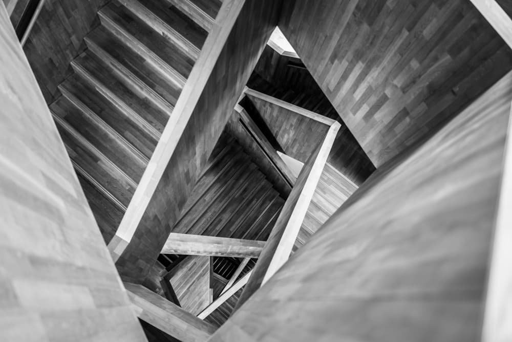 Geometric Wood Spiral by Arjo — canvas wall art