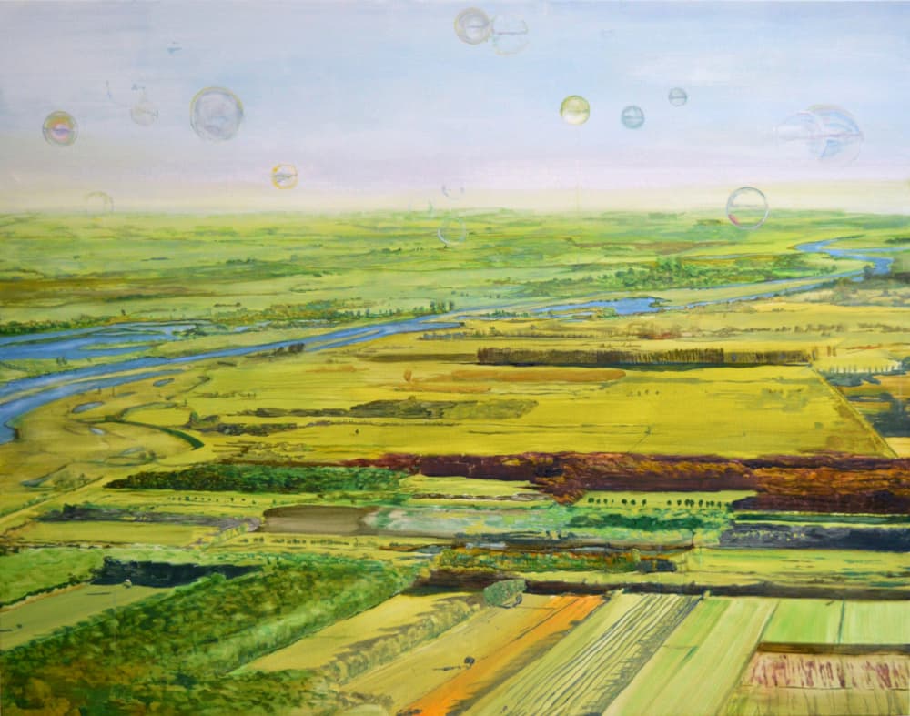 Floating Bubbles Landscape by Karin Bos — canvas wall art
