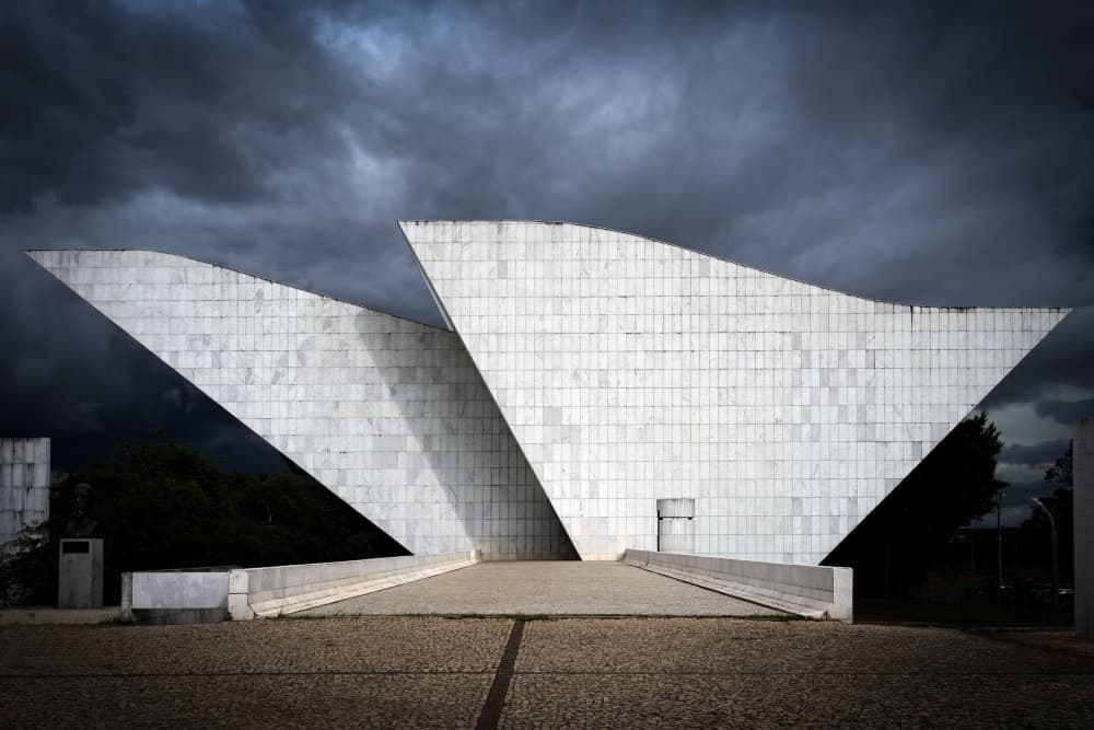 Dramatic Geometric Architecture by Linda Wride — canvas wall art