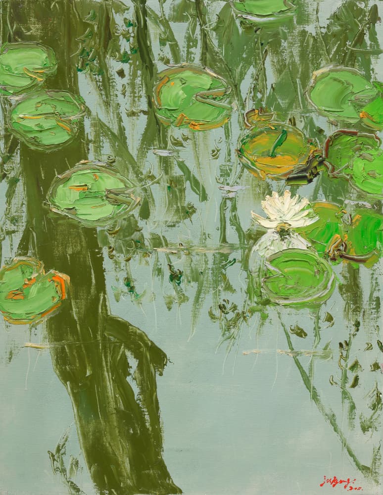 Serene Water Lilies by Jukyong Park — canvas wall art