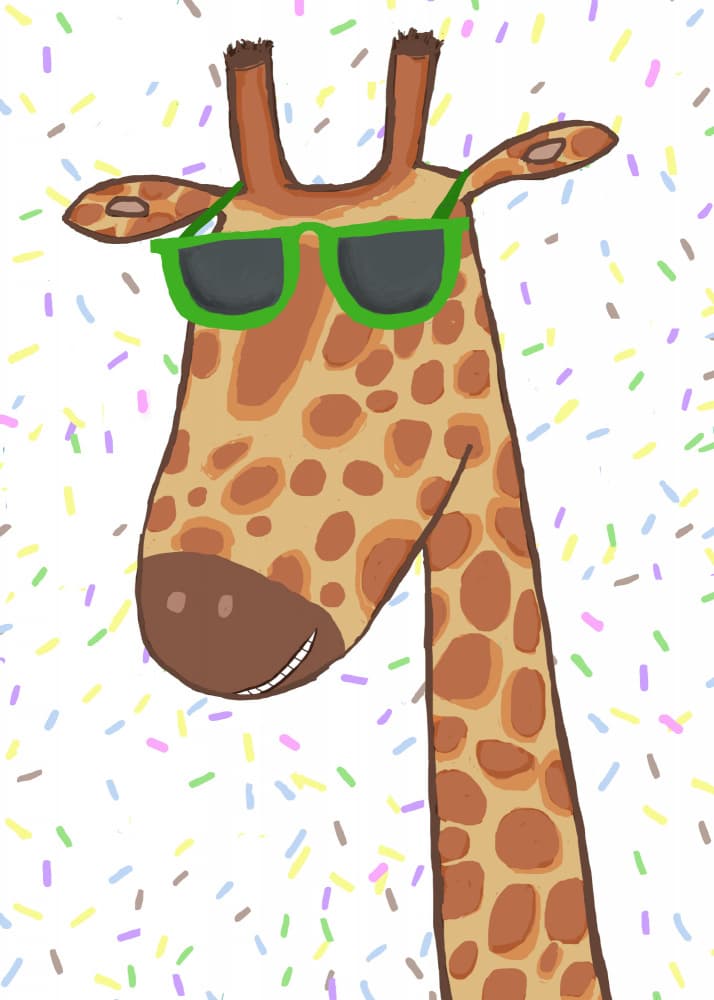 Cool Giraffe With Sprinkles by Carla Daly — canvas wall art