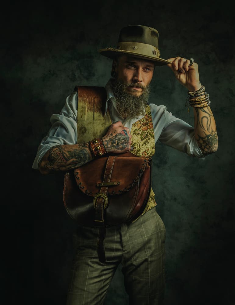 Bohemian Man With Fedora by gNo — canvas wall art