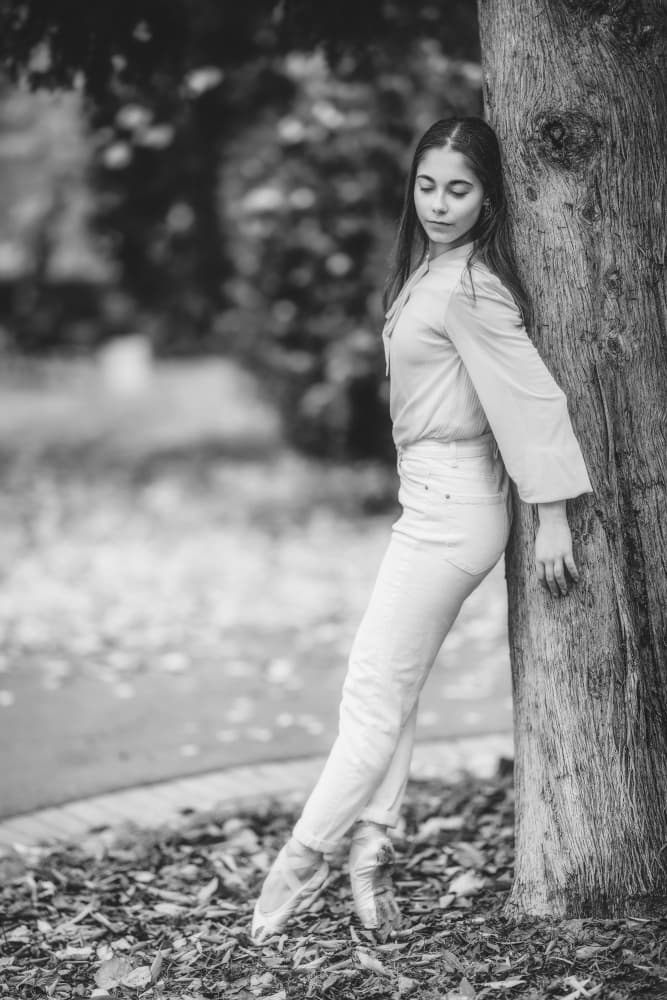 Ballerina Leaning Tree by Vasil Nanev — canvas wall art
