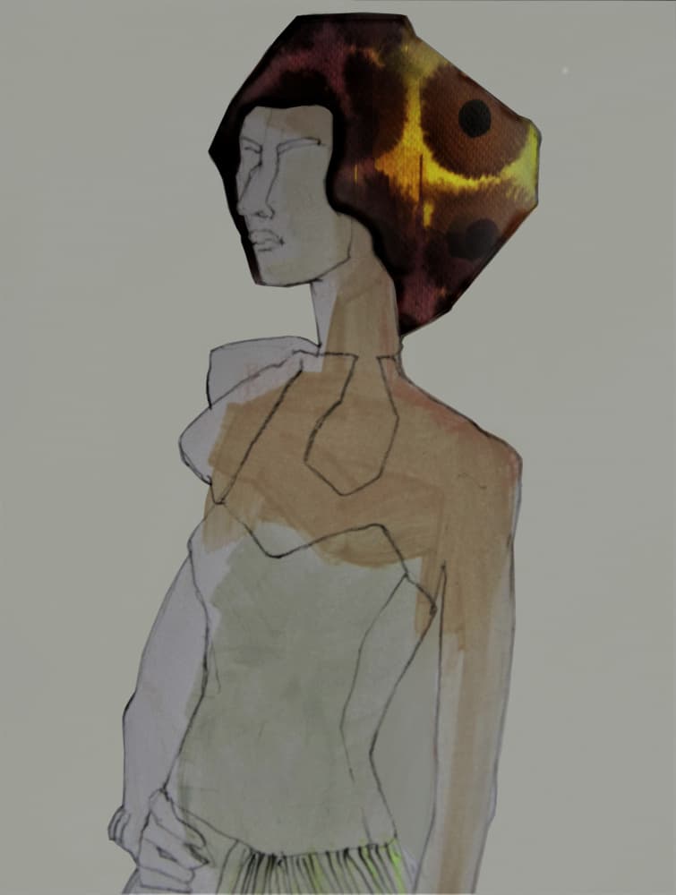 Stylish Woman Profile by Doris Schmitz — canvas wall art