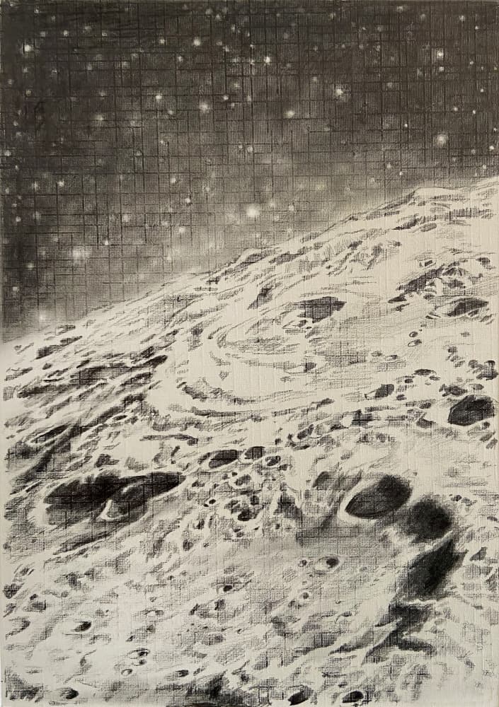 Lunar Surface Under Stars by Anne Wölk — canvas wall art