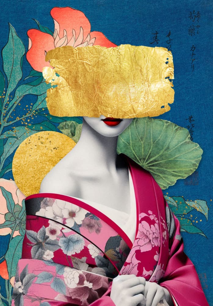 Japanese Gold Kimono Mask