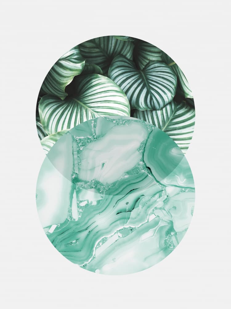 Green Leaves Marble Serenity by Vitor Costa — canvas wall art