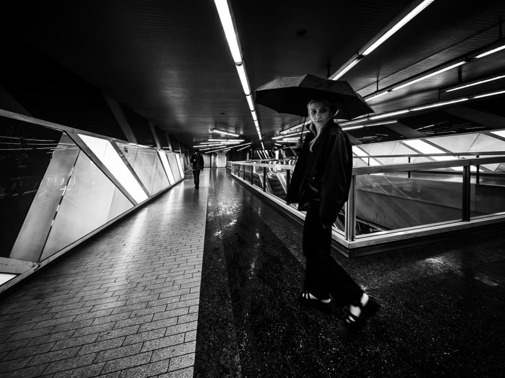 Mysterious Urban Umbrella by Adam Dauria ☂ — canvas wall art