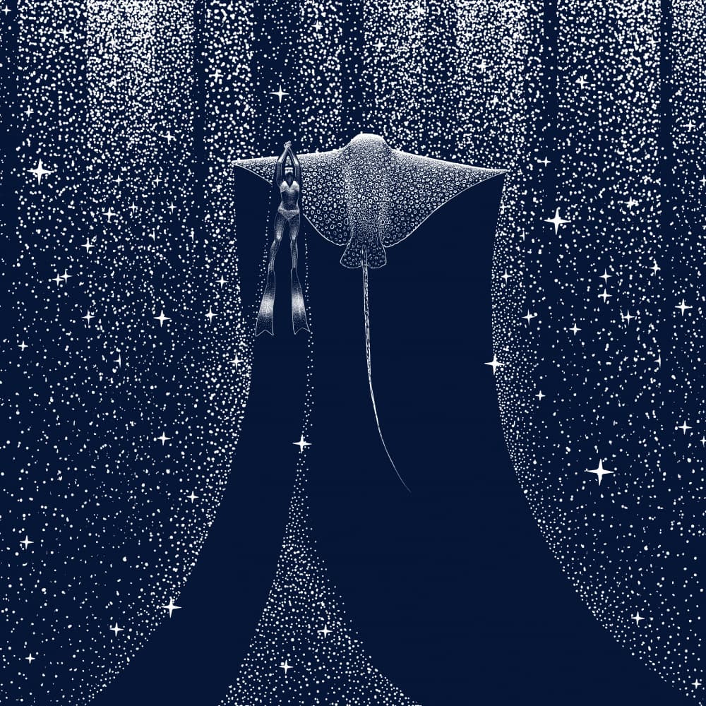 Starry Ocean Diver by Alirıza ÇAKIR — canvas wall art