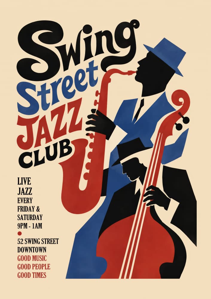 Swing Jazz Club by Patryk Krygowski — canvas wall art