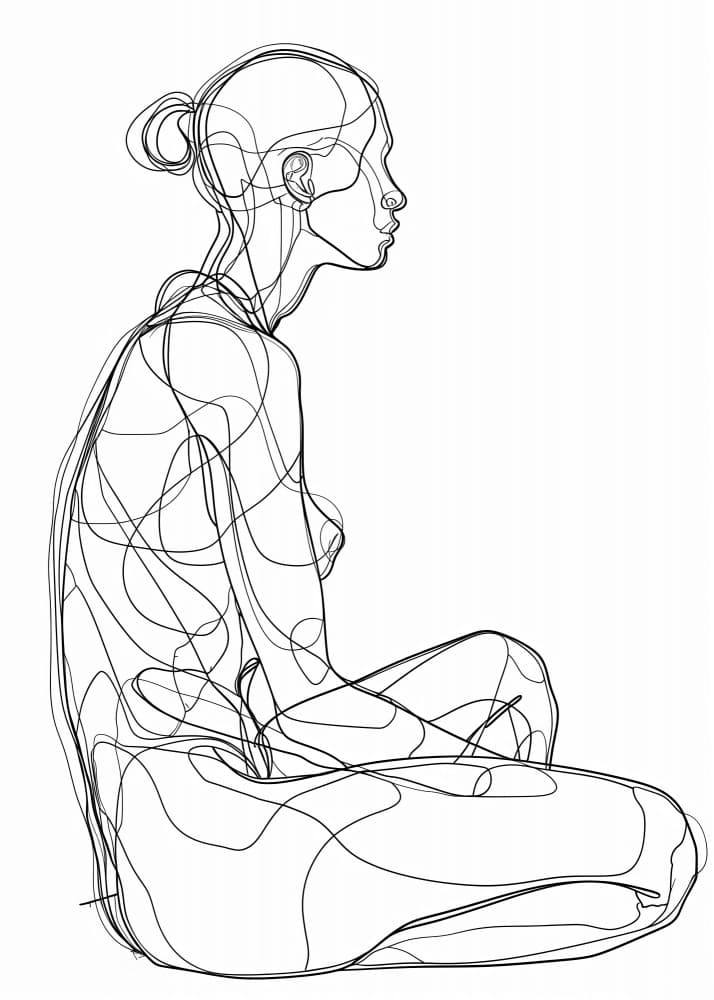 Flowing Line Woman by Justyna Jaszke — canvas wall art