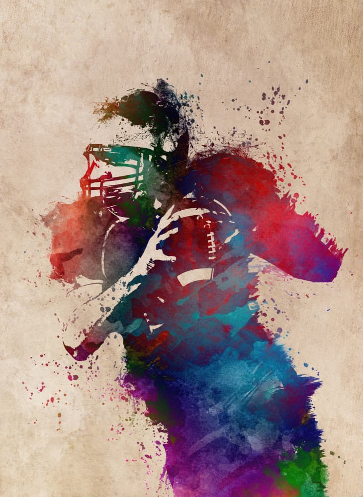 Vibrant Football Throw by Justyna Jaszke — canvas wall art