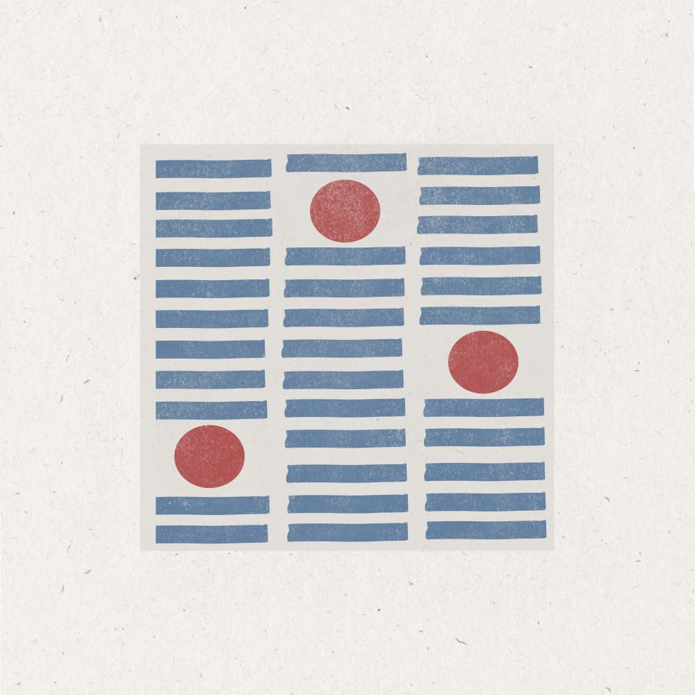Red Circles, Blue Lines by THE MIUUS STUDIO — canvas wall art