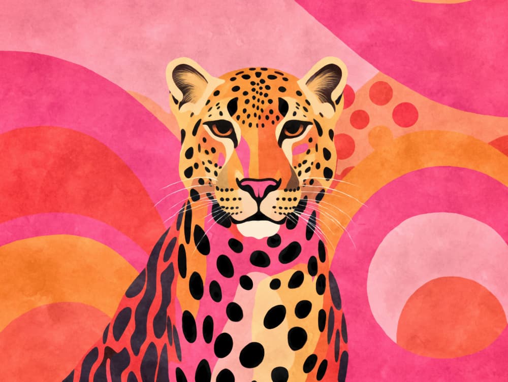 Vibrant Pink Leopard by Andrea Haase — canvas wall art