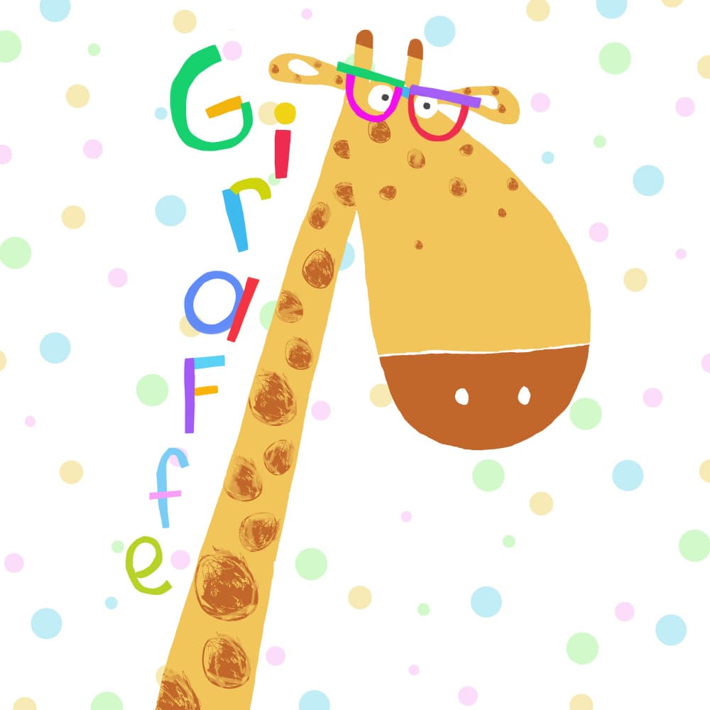Giraffe With Glasses by Carla Daly — canvas wall art