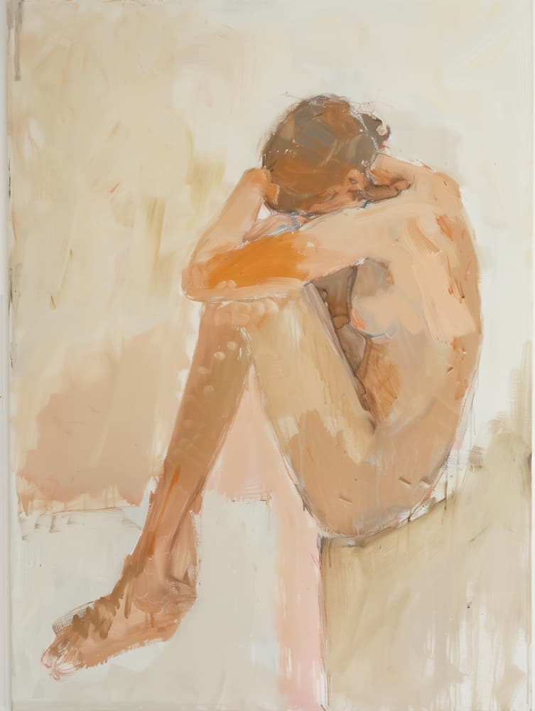 Quiet Nude Contemplation by SHANDU — canvas wall art