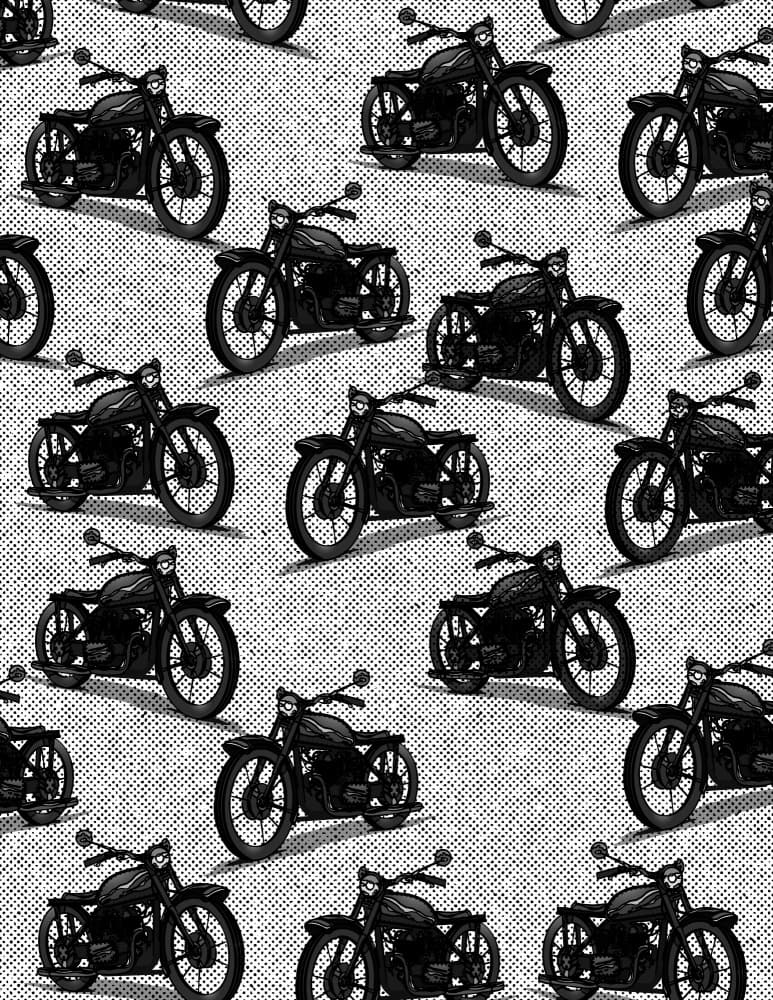 Timeless Motorcycle Pattern by Nicholas — canvas wall art