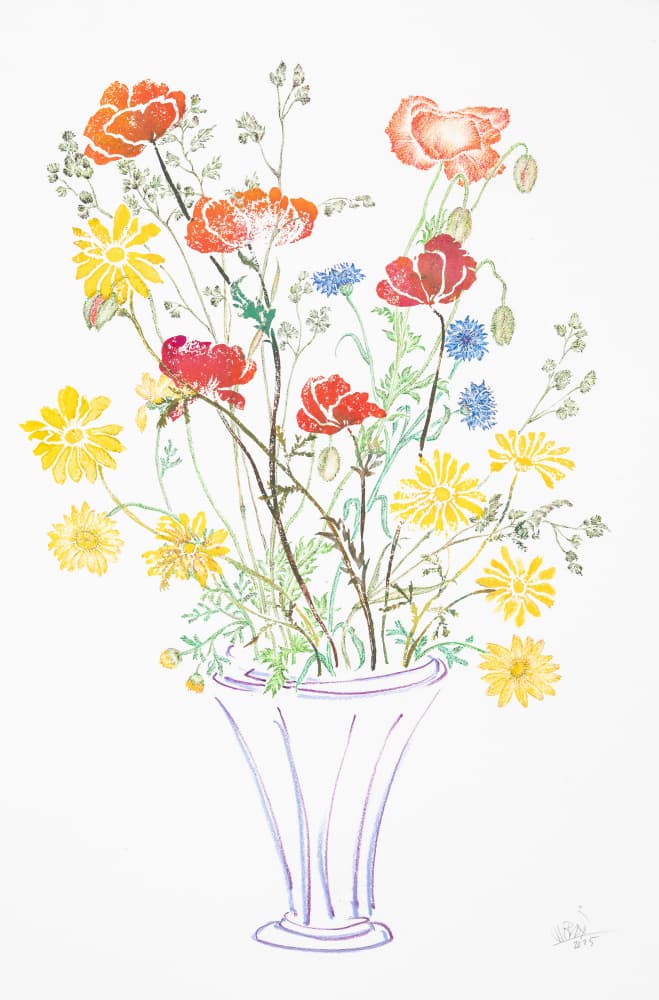 Colorful Summer Bouquet by Mette Rix — canvas wall art