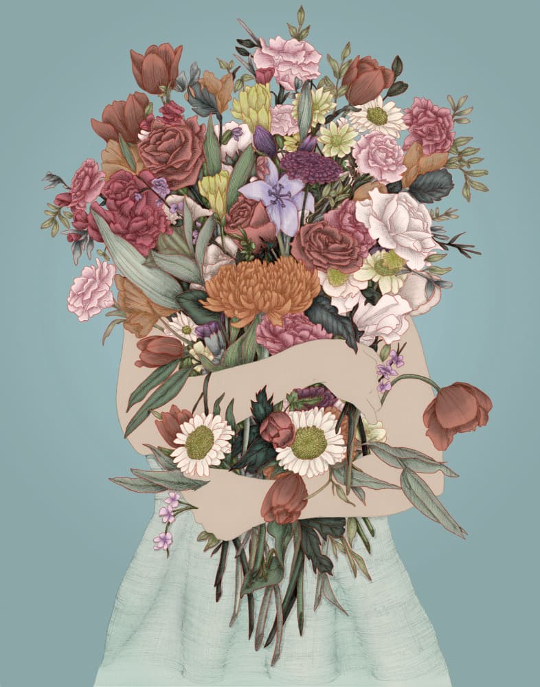 Floral Embrace by EC Mazur — canvas wall art