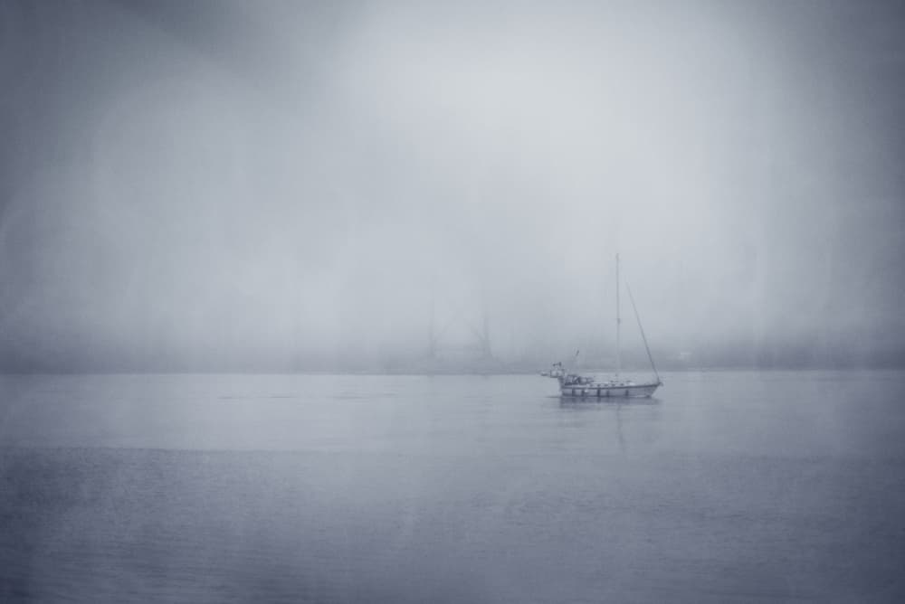 Sailboat In The Mist by Lynann Colligan — canvas wall art