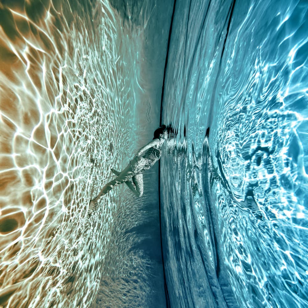 Floating In Split Light by Amalya Shandelman — canvas wall art