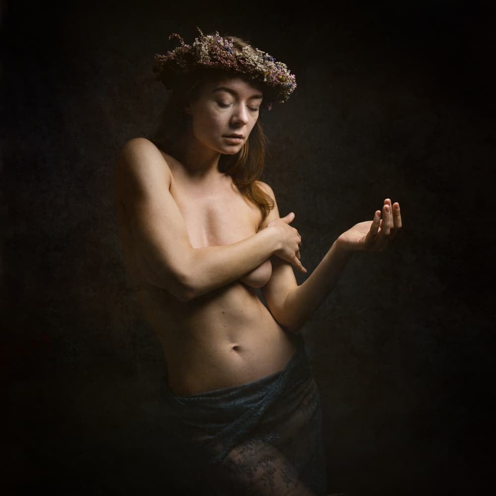 Serene Flower Goddess by Christian Kurz — canvas wall art