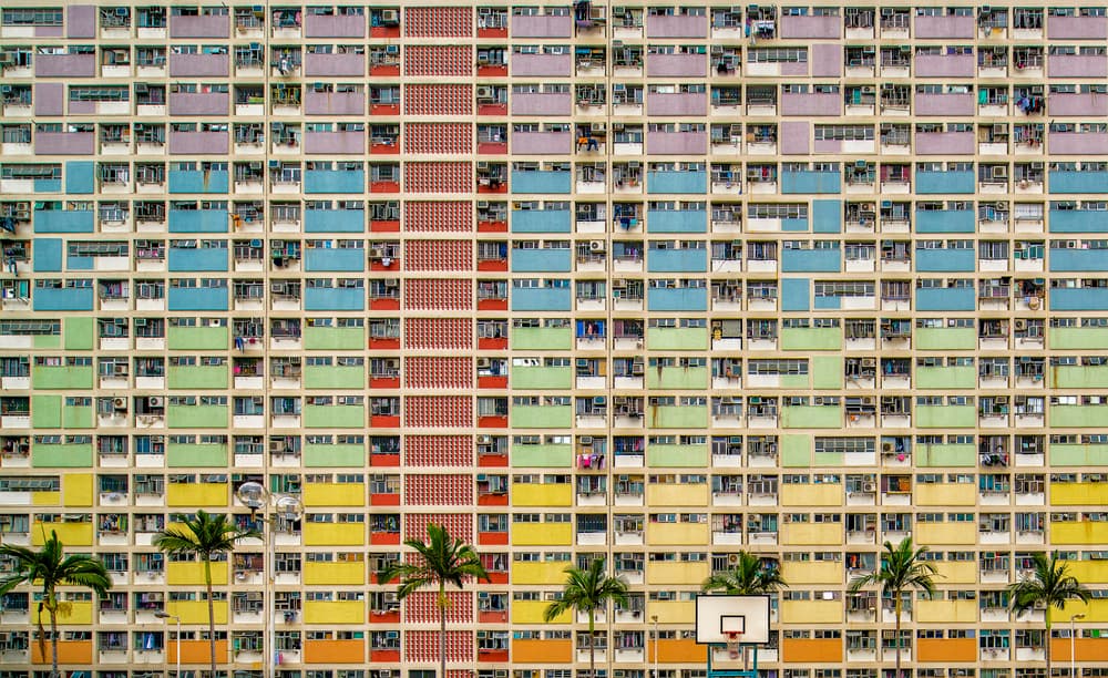 Colorful Hong Kong Building by Fahad Abdualhameid — canvas wall art