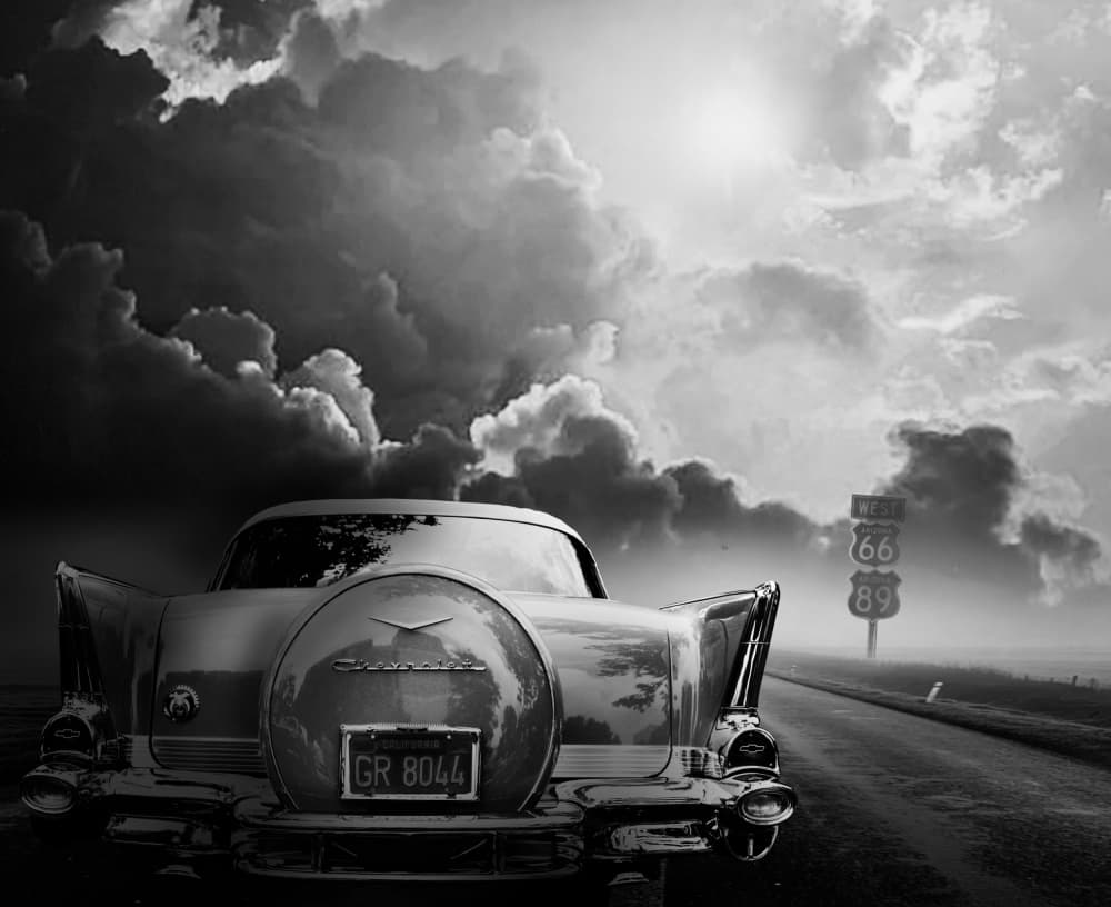 Route 66 Classic Drive by LARRY BUTTERWORTH — canvas wall art