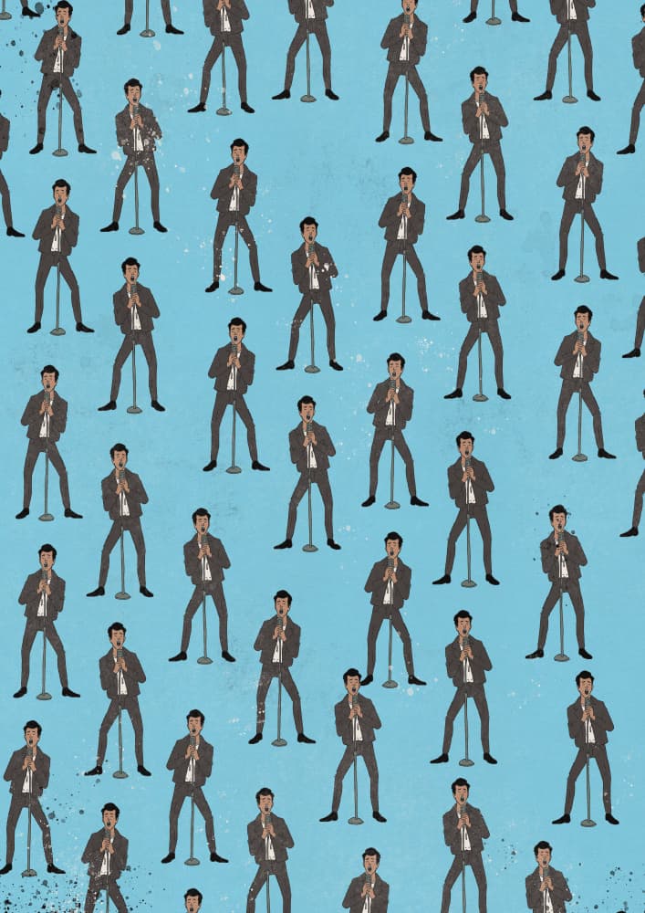 Retro Singer Pattern by Nicholas — canvas wall art