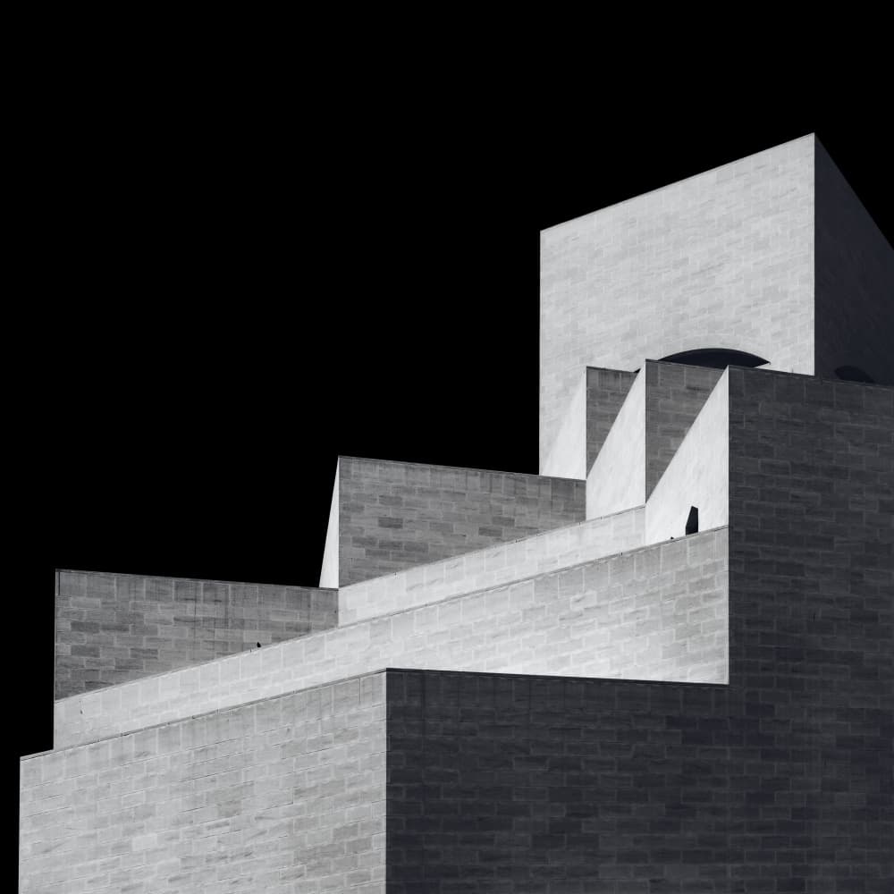 Stark Architectural Steps by Ahmed Alblowi — canvas wall art