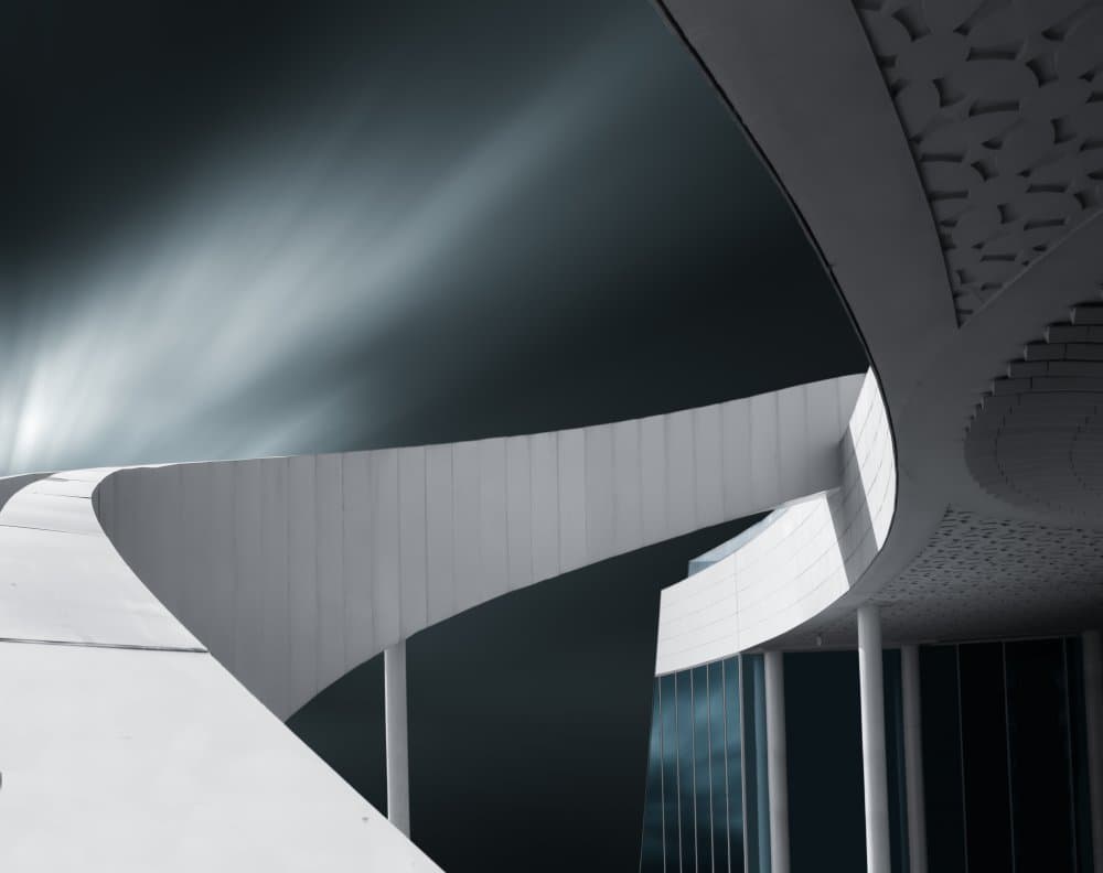 Curved Modern Architecture by Biao  Huang — canvas wall art