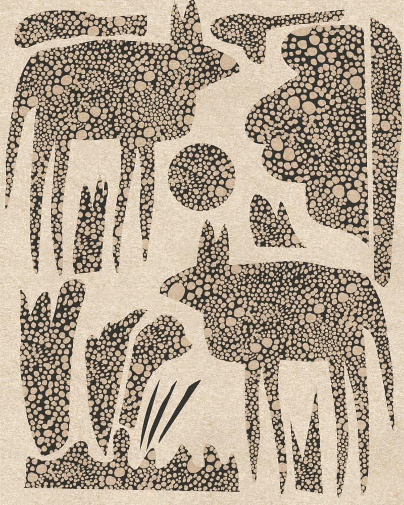 Dotted Desert Wildlife by Josie George — canvas wall art